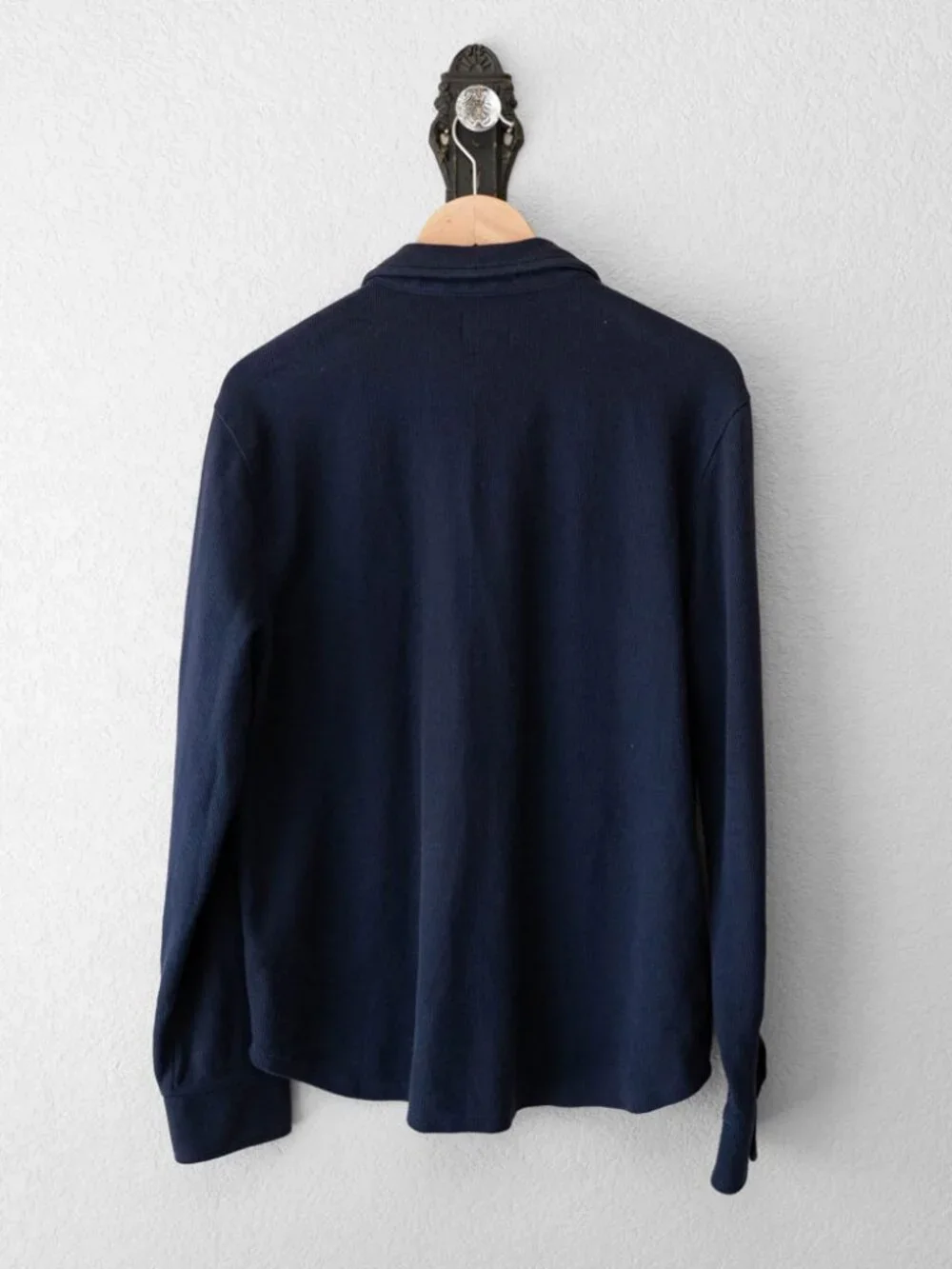 J.Crew Authentic Fleece Navy Ribbed Button Up Shirt Jacket Men's Medium Shacket